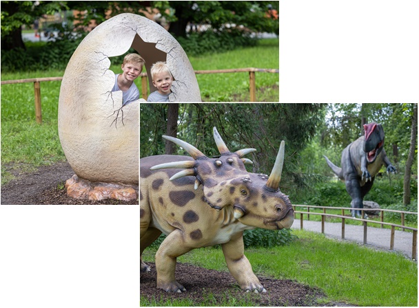 deti v dinoparku