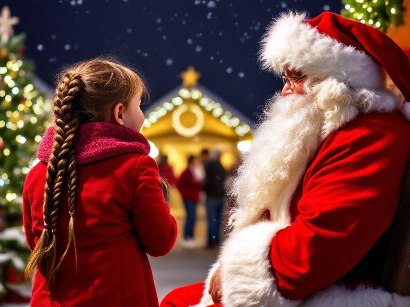 mikulas, muz v mikulasskom obleku,dieta,dievcatko