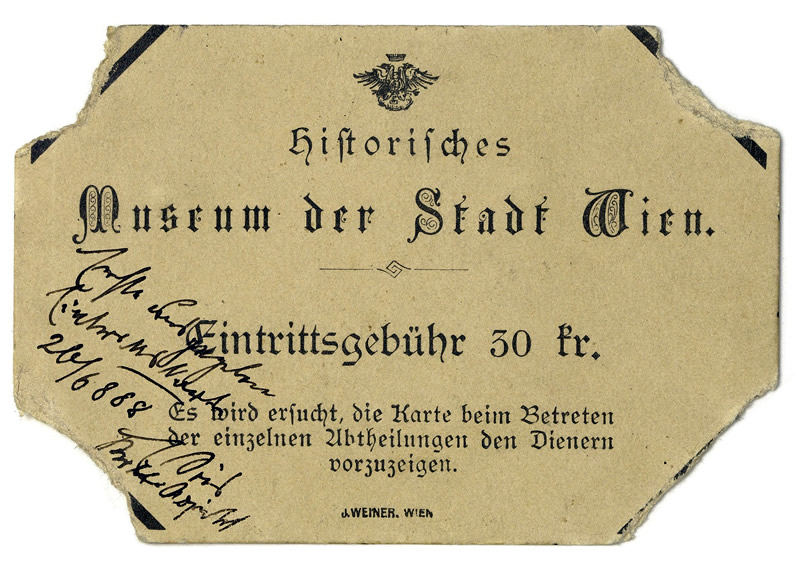 Rakusko, Vieden - Wien-Museum, prvá vstupenka