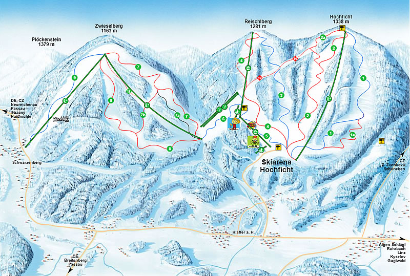 mapa strediska Hochficht