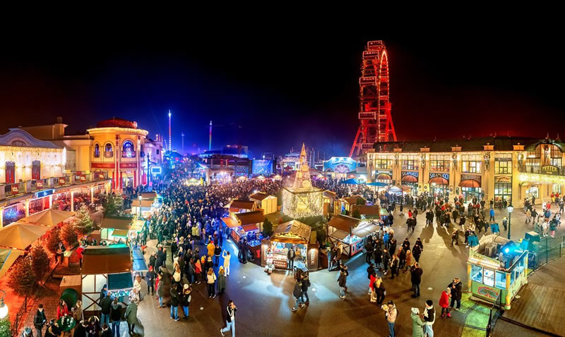 Vieden, Prater, zimny trh - vecerna foto