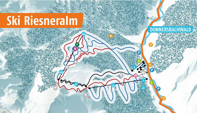 Rakusko - Stajersko - Riesneralm - zima - Alpy - lyzovanie - lyzovacka