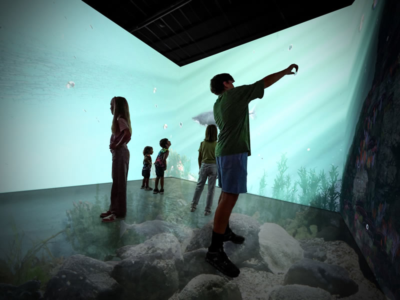 deti stoja uprostred virtualnej reality